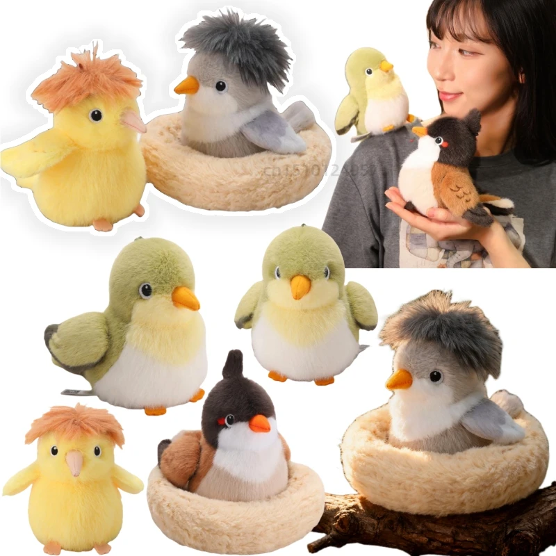 

Милая кукла-птица, подставка на плечо, плюшевые животные, супер мягкие игрушки, канарейка, Рождество, Хэллоуин, подарок для ребенка, домашний декор для детей