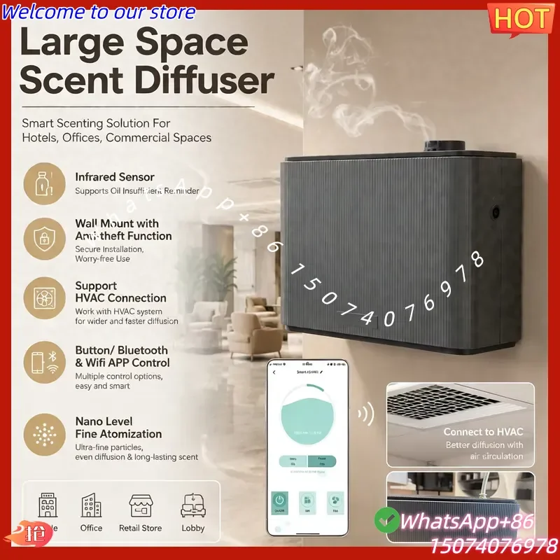 2026New OV-10 Commercial Scent Diffuser Essential Oil Anti-theft for Public Places Waterless Oil Smart Scent Machine Sensor