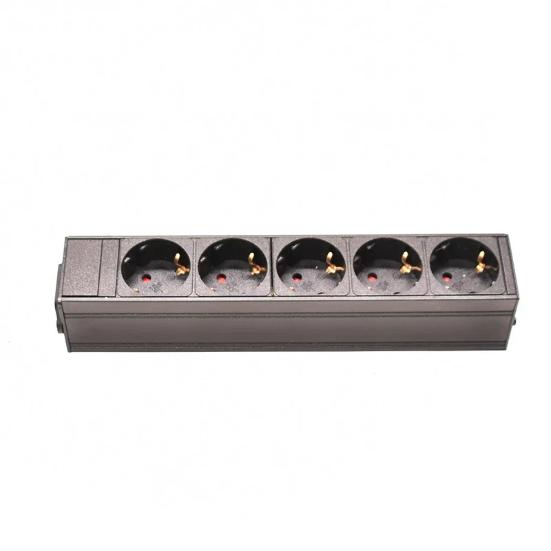 Aluminum Alloy Power Strip 2-12Ways European Sockets Outlets Extension Electrica Distribution Unit NO Switch IEC C14 Interface