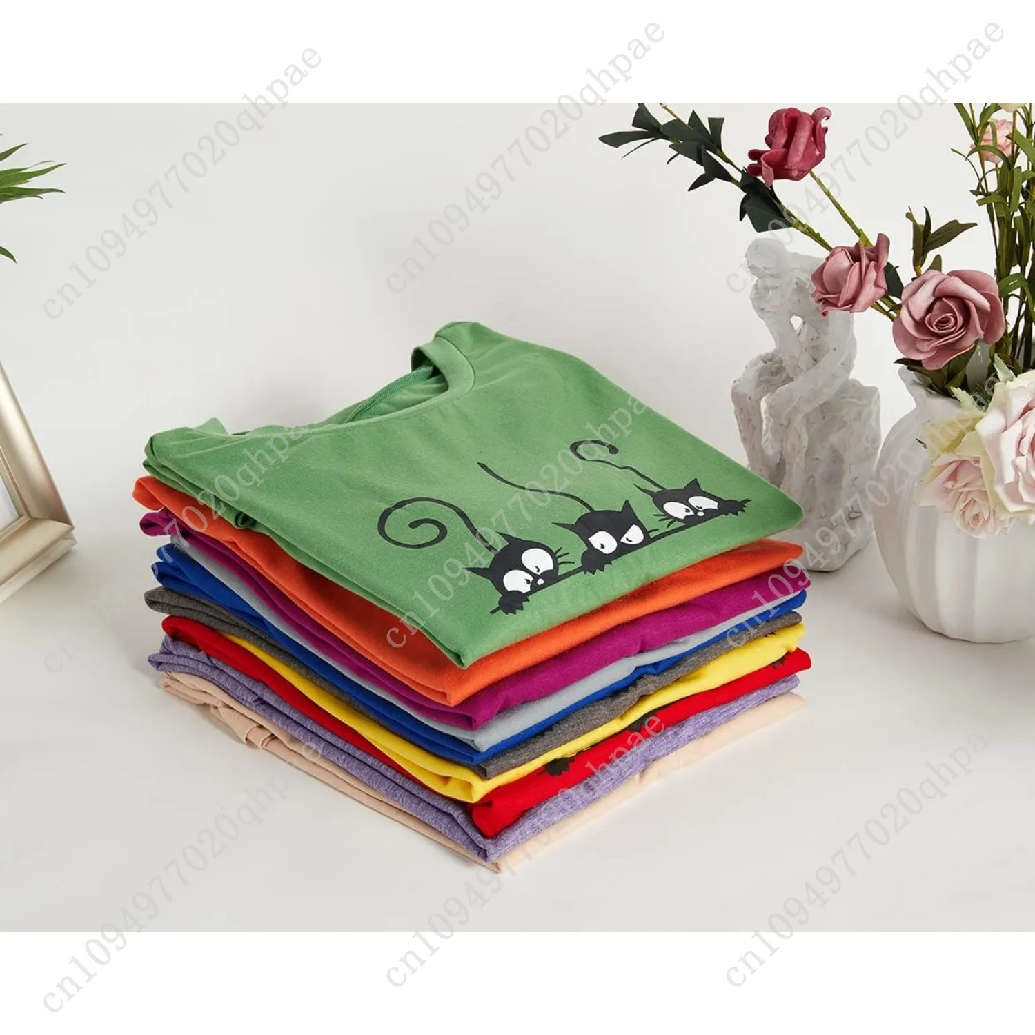 NIUBIA المرأة تي شيرت الصيف بلايز بسيطة القلب الجرافيك قمصان أقوال قصيرة الأكمام عطلة بلوزة غير رسمية شاكرة المحملة #3