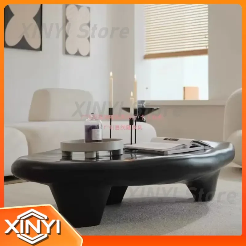 Cobble Coffee Table for Small Apartment Italian Minimalist Designer Living Room Cream Style Tea Table Black