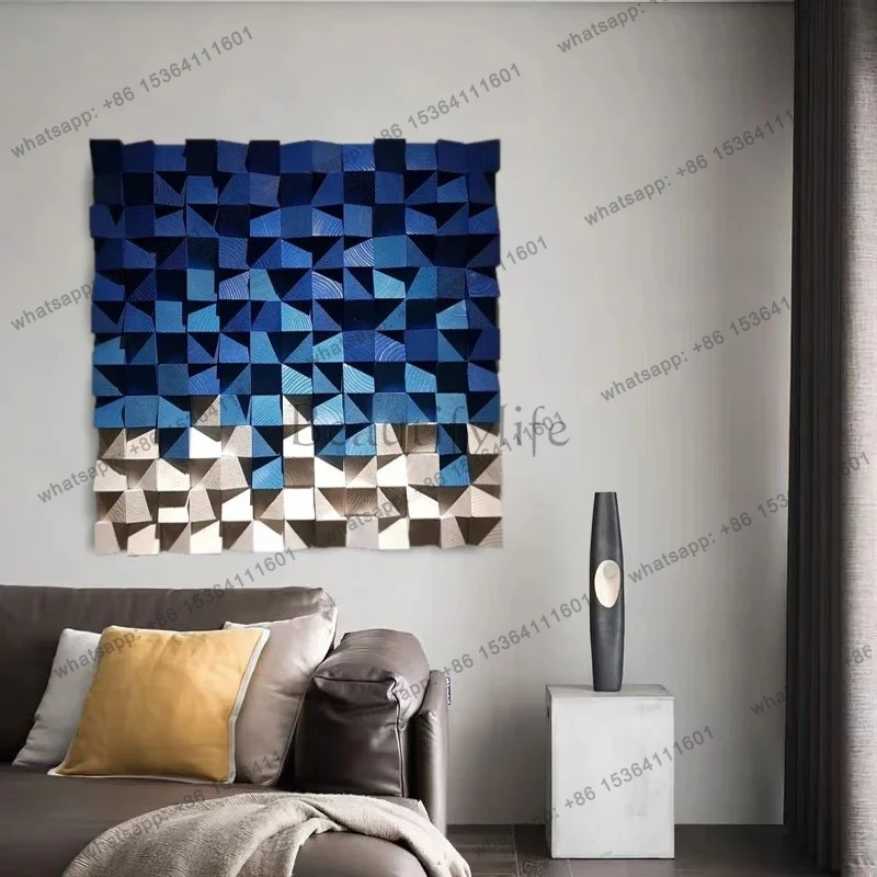 

Modern three-dimensional relief porch hanging painting high sense living room background wall wood carving decorative painting