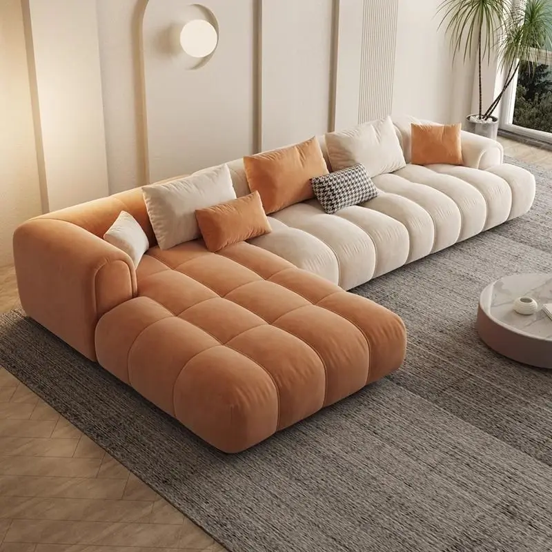 Tofu cube puff sofa living room size apartment cloud cat scratching fabric sofa princess combination