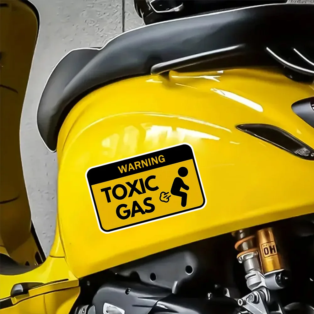 

2PC Retro Vintage Caution Toxic Gas Sign Vinyl Stickers, Durable Easy to Apply 13x8cm for Cars Laptops