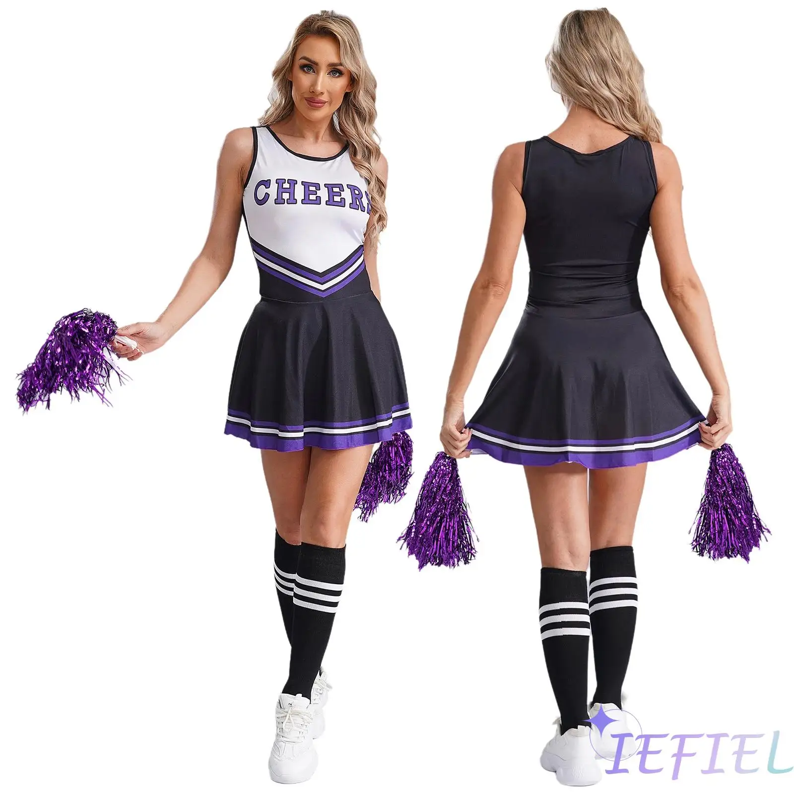 

Women Cheerleading Dance Outfits Cosplay Theme Party Schoolgirl Role Play Costume Sport Meeting Cheering Team Uniform Outfits
