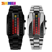 SKMEI Luxury Brand Creative Sport Watch Men Stainless Steel Strap 5Bar Waterproof Digital Watches reloj hombre 1035