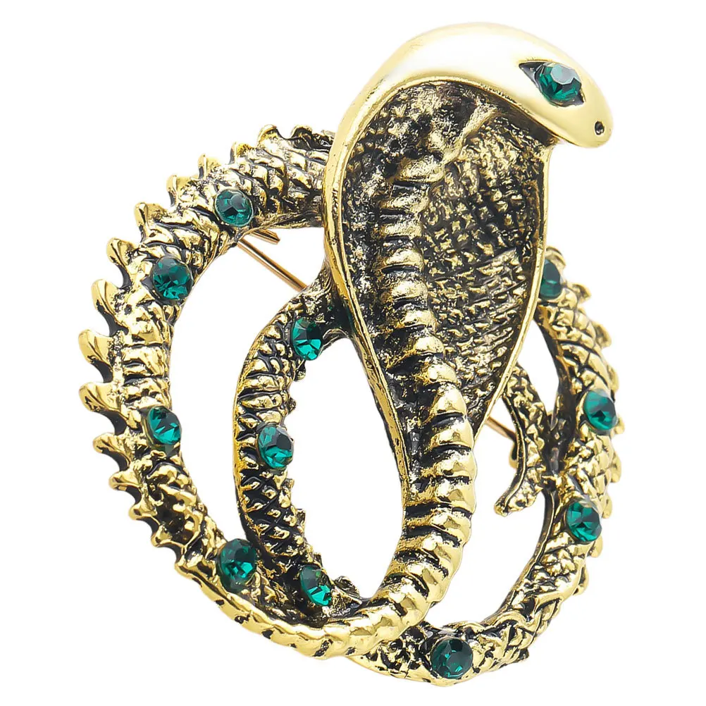 

Clothing Brooch Pin Snake Shape Rhinestone Metal Lapel Pin for Women Clothes Scarf Hat Suit Backpack Decoration