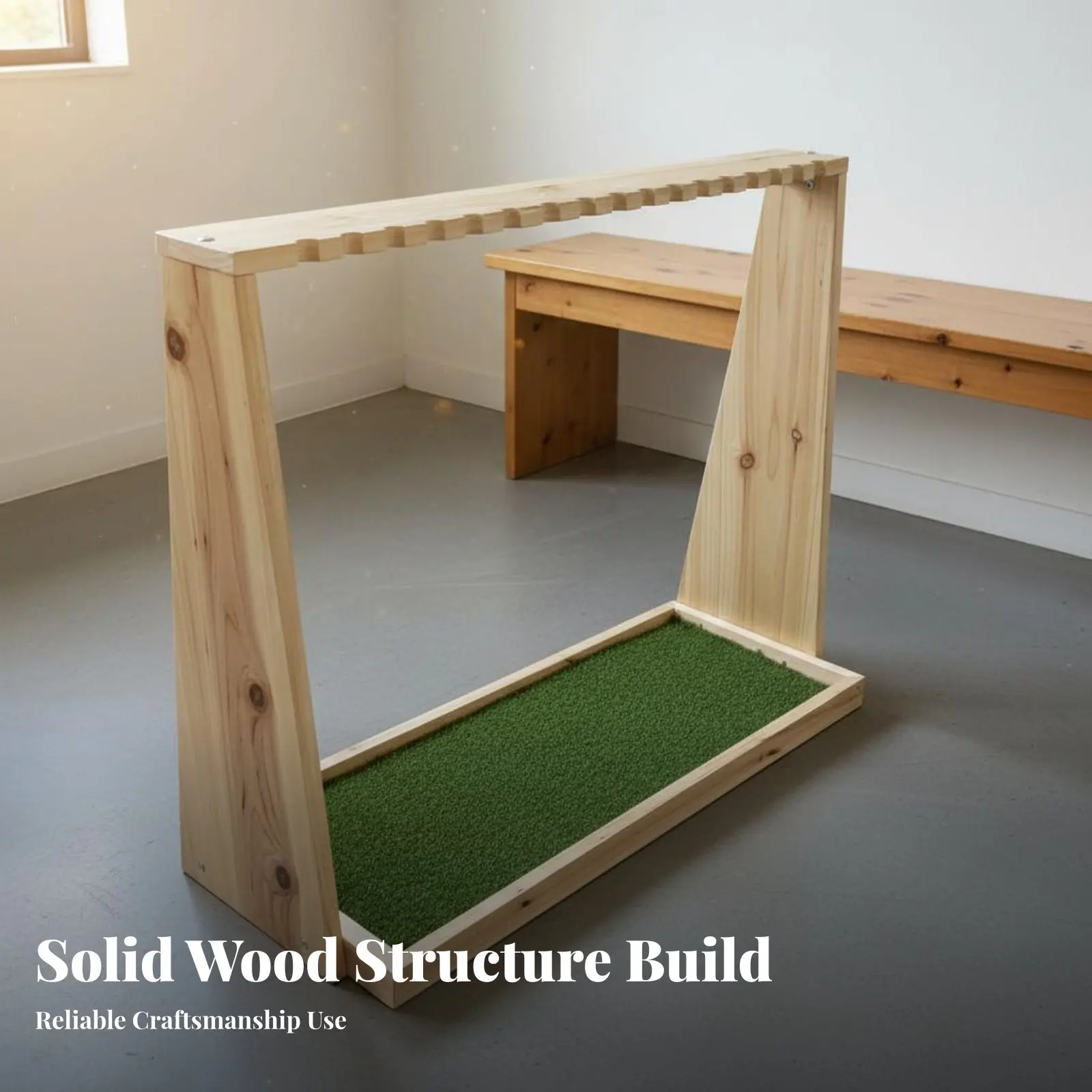 Premium Wood Sport Club Rack Thickened Design Sport Club Display Stand Sports Equipment Storage Stable and Sturdy Large Capacity