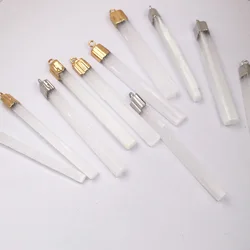 1PC White Selenite Plaster Pendant Rectangle Natural Semi-precious Stone Charms for DIY Necklace Making Jewelry Findings