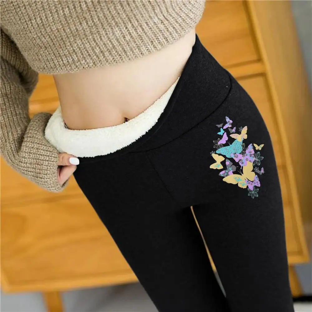 กางเกงสบายๆกางเกงขายาวผู้หญิง Lady Plush Casual Elastic เอวยืดหยุ่น Leggings