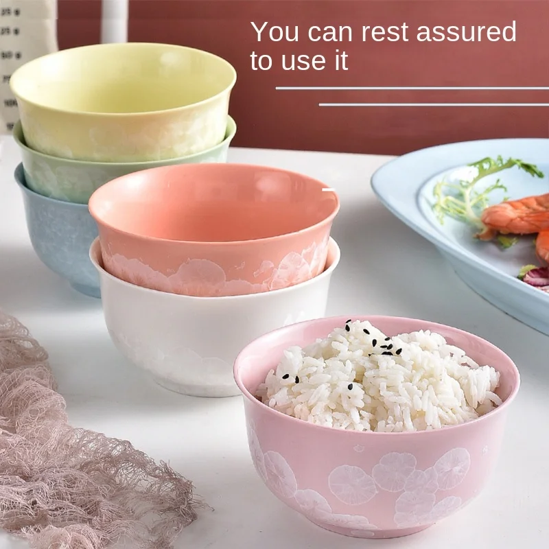 

Rice Bowl Ceramic Bowl Home Creative Day Korean Style Bowl Single Chinese Tableware Cute Eating Bowl Rice Bowl