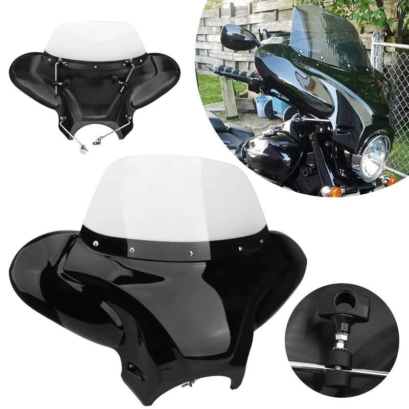 

Universal Motorcycle Retro Windshield Windscreen Outer Batwing Wind Screen Deflector Fairing Cowl For Harley For Yamaha Honda