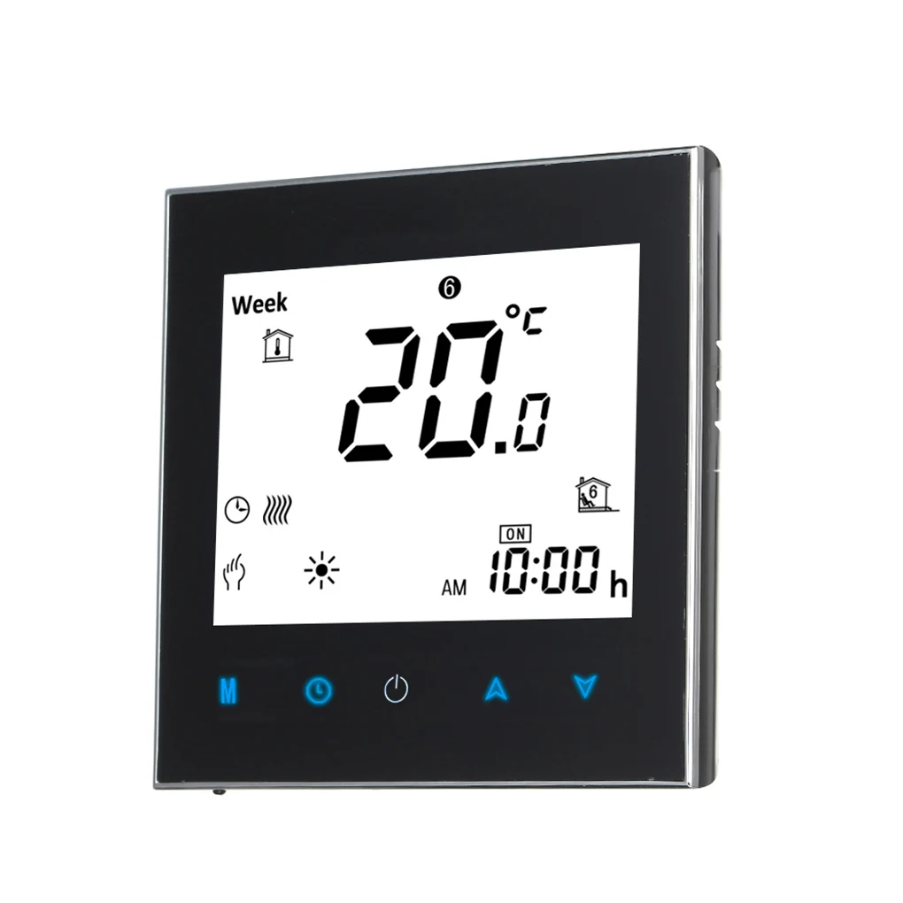 LCD Display Smart Thermostat Room Heater Temperature Controller, Water Heating Interface, White