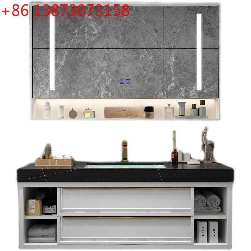 56Light Luxury Stone Plate Bathroom Cabinet Combination One Wash Basin Face Washing Washstand Bathroom Basin