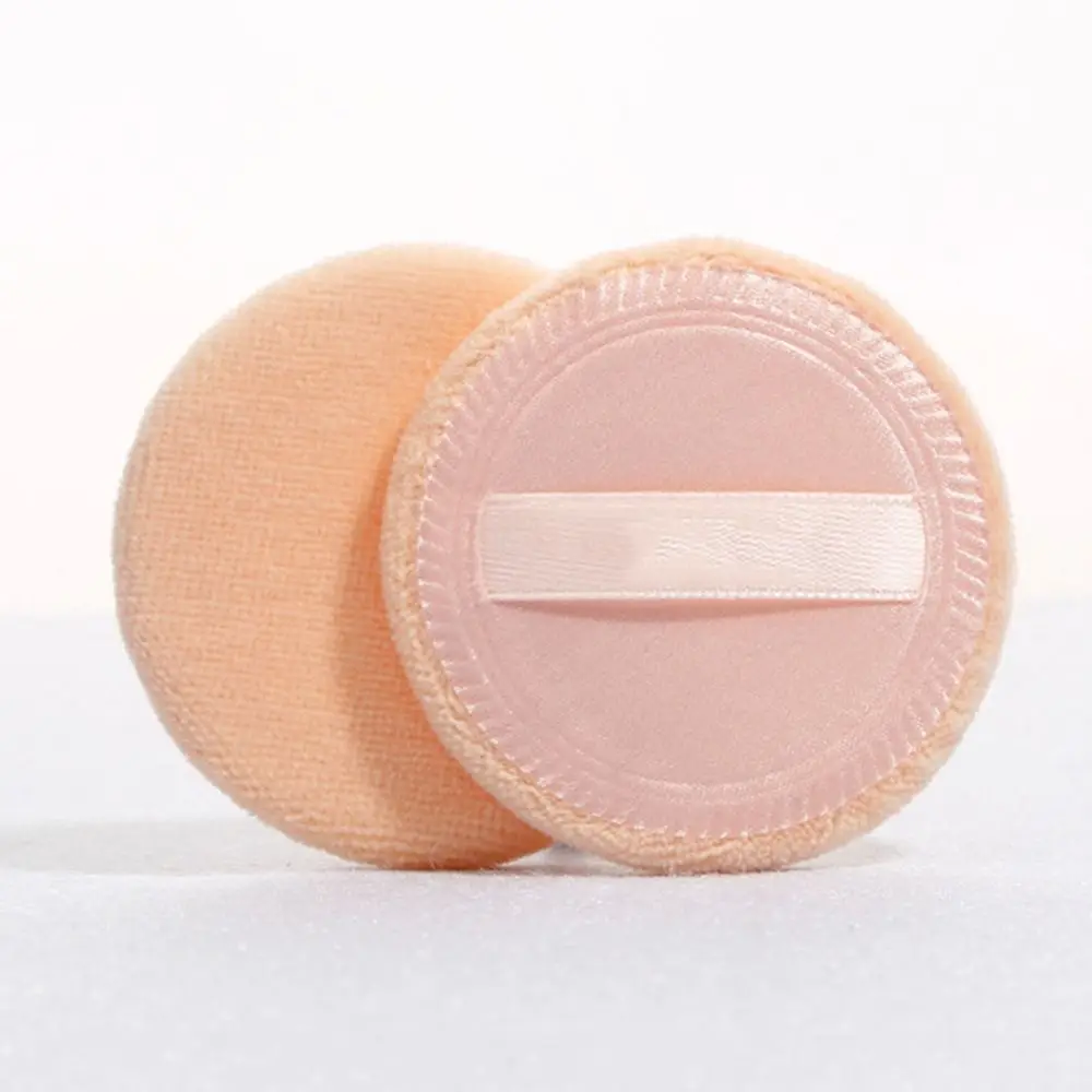 2/6Pcs Round Makeup Powder Puff Satin Small Velvet Cosmetic Puff Foundation Sponge Cotton Cloth Pads Loose Powder Puff