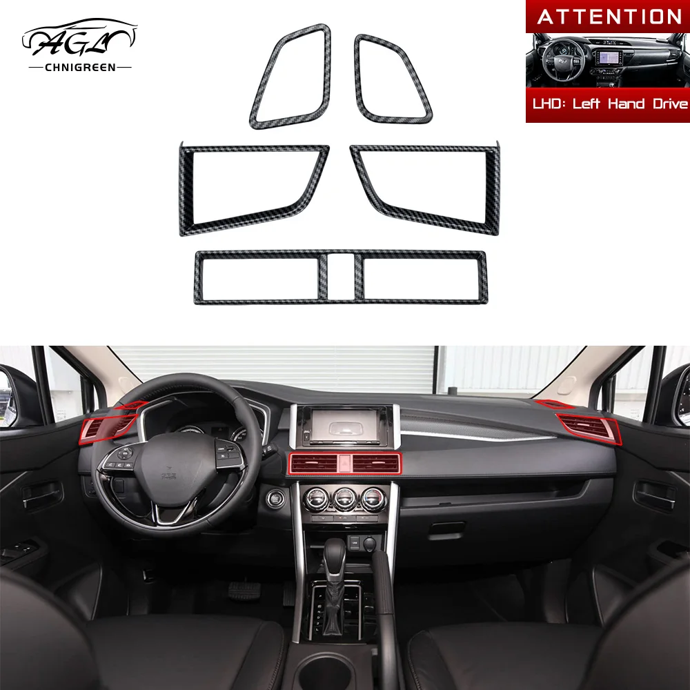 

Для Xpander Mitsubishi Xpander Cross 2016-2026 центральная консоль воздуховыпускное отверстие накладка ABS цвет углеродного волокна