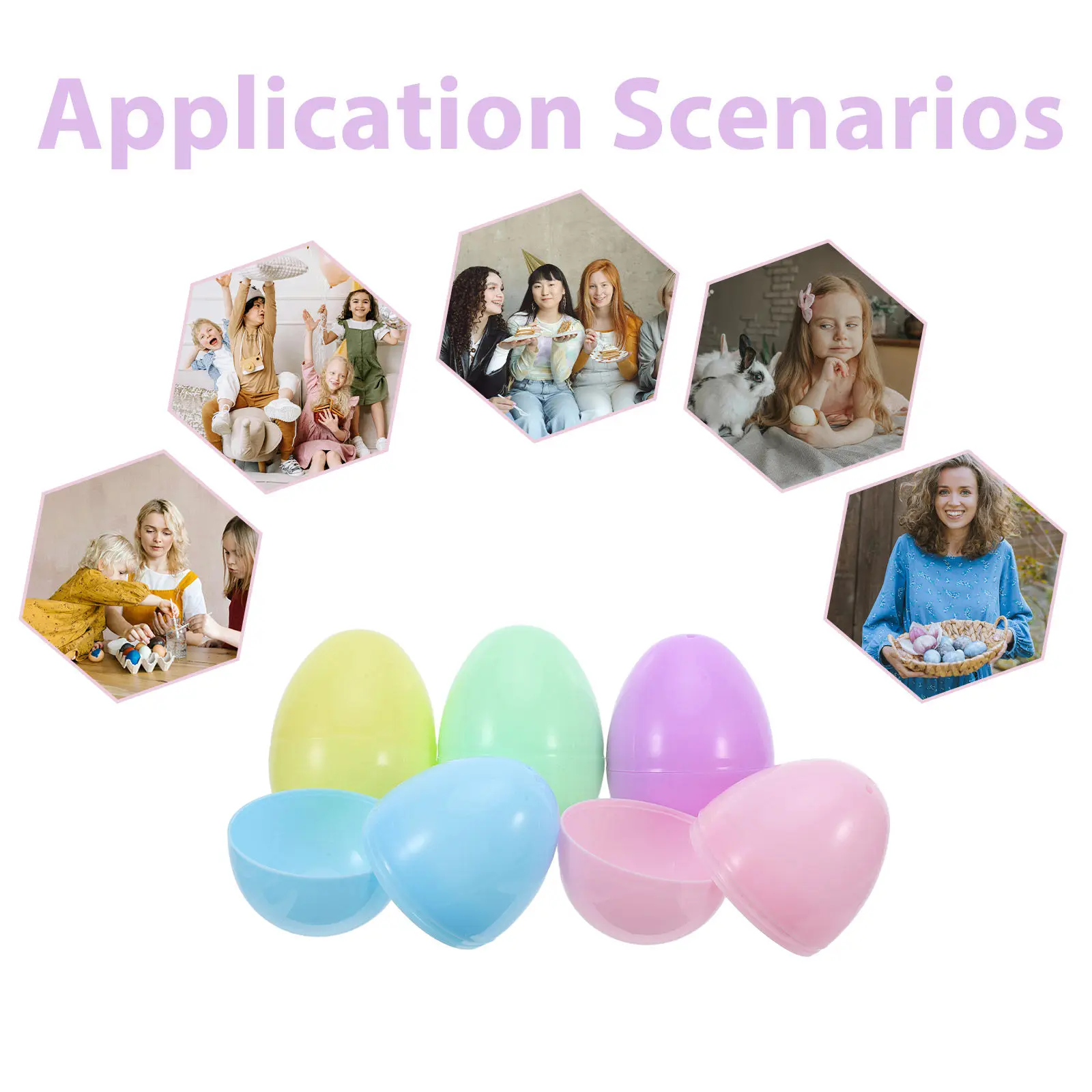 30Pcs Fillable Plastic Easter Eggs Large 56x78mm Pastel Translucent Plastic Eggs for Holiday Decorations Easter Egg Hunt Party