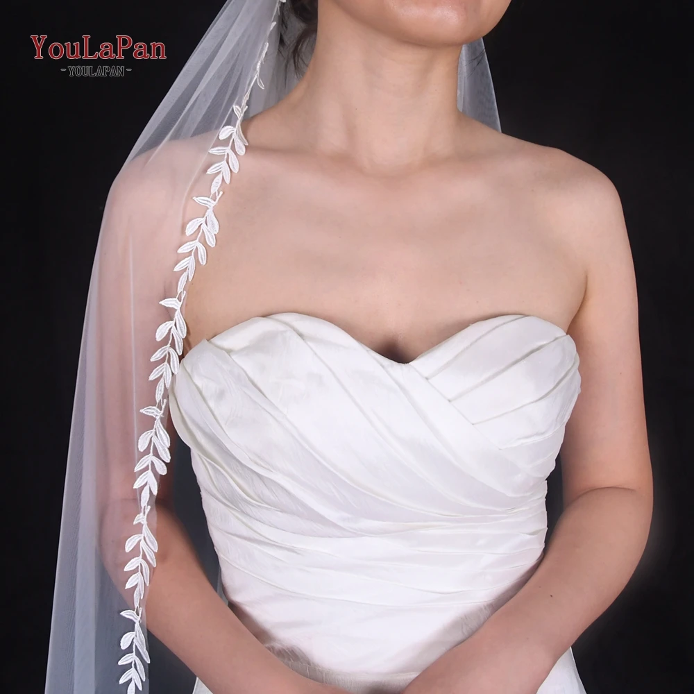 YouLaPan V142 Simple elegant Cathedral Wedding Veil 1 Tier Soft Long Scalloped Edge Bridal Accessories Wedding