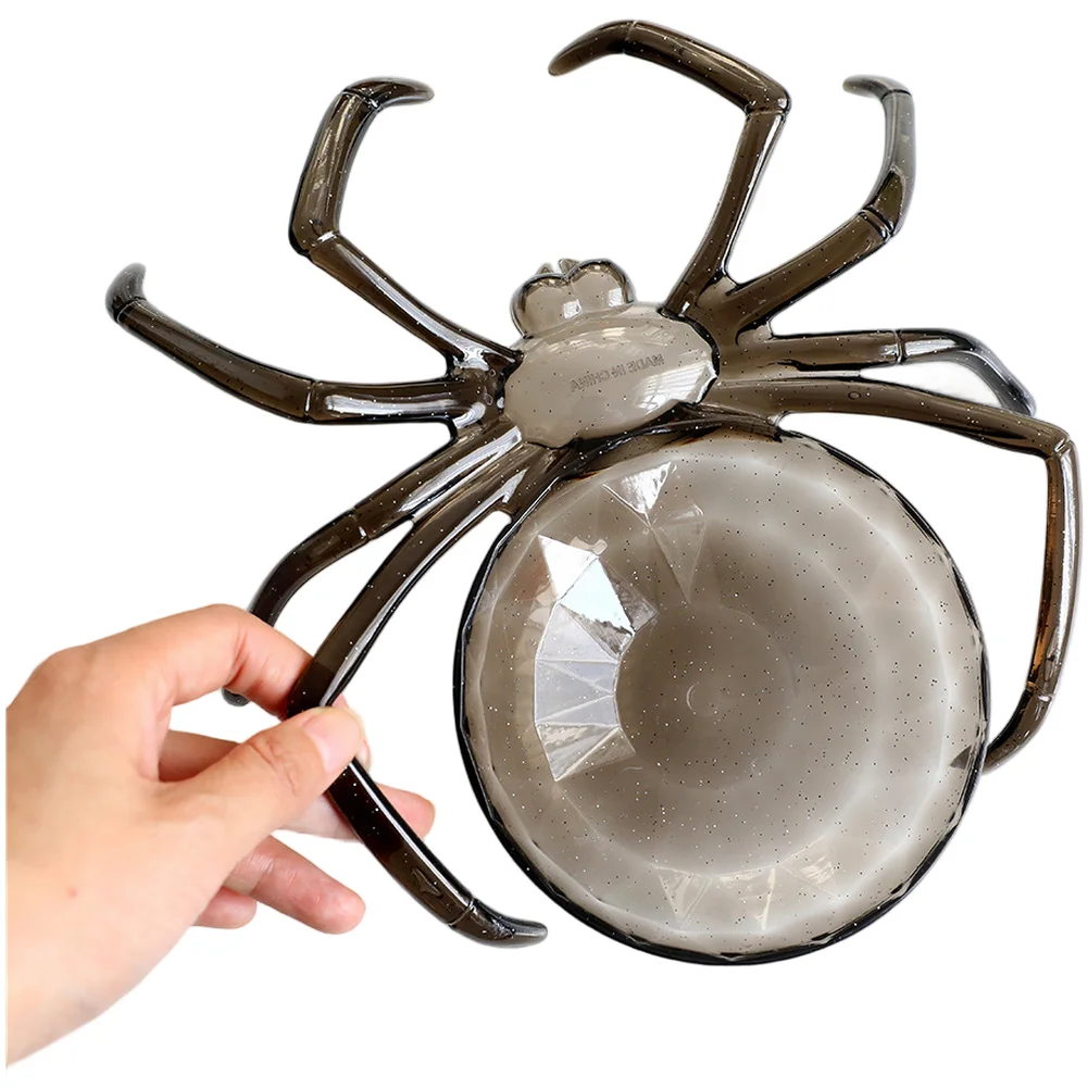 

Plastic Candy Dish with Halloween Spider and Skeleton Motif Designed for Festive Party Decoration and Candy Serving