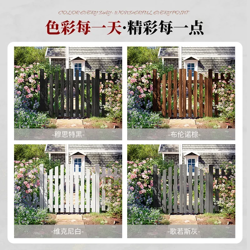 Outdoor anticorrosive wood fence Small wooden door Home entrance Rural yard fence Villa courtyard Garden guardrail Yard door