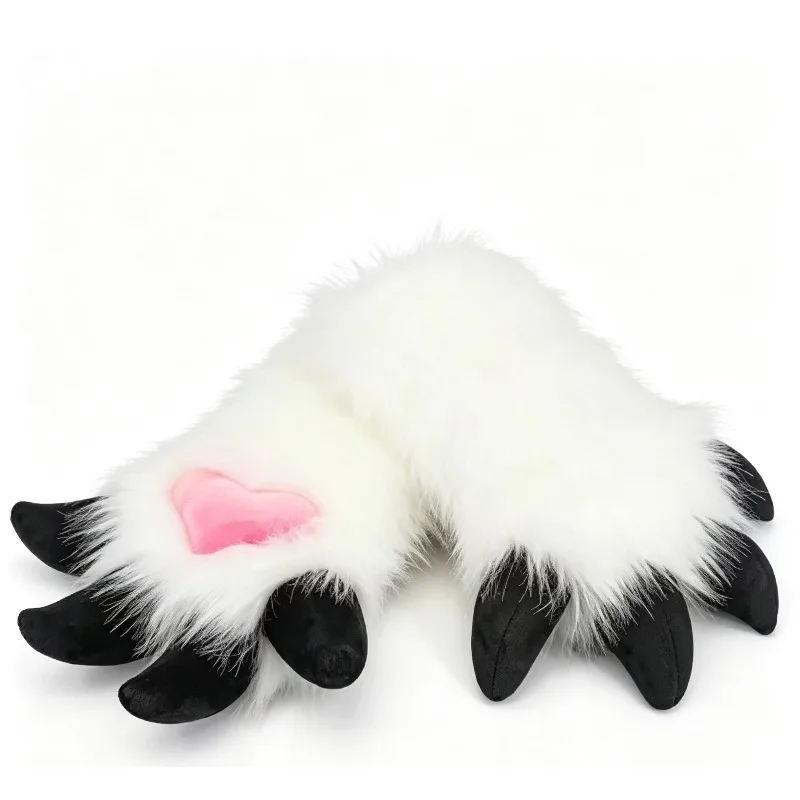 Handmade Furry Paws Plush Cartoon Dragon Animal Paw Gloves Fursuit Beast Claw Glove Comic-Con Cosplay Costume