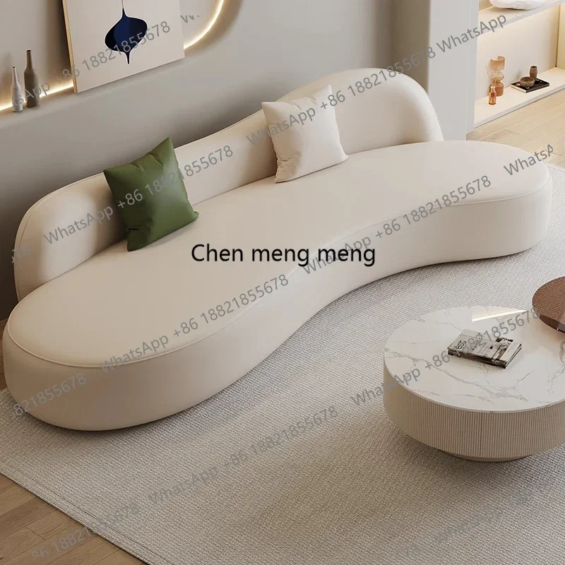 N138  Nordic Cream Style Curved Sofas Modern Designer Living Room Reception Sofa Hotel Lounge Office Furniture
