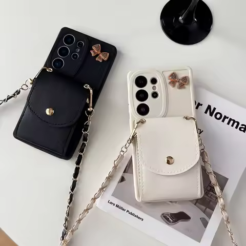 Lanyard Wallet Backpack Chain Rope Phone Case For Samsung Galaxy A72 A52 A32 A22 A12 A03 A11 A31 A51 A71 4G A7 2018 Soft Cover