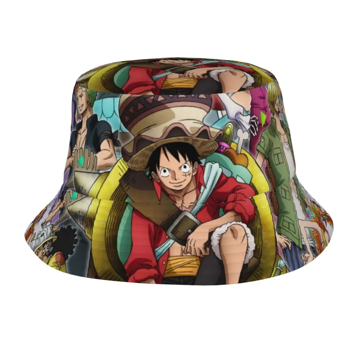 Unisex Bucket Hats One Piece Anime Vocation Getaway Headwear Lightweight Outdoor Sport Fishing Caps Session Hats