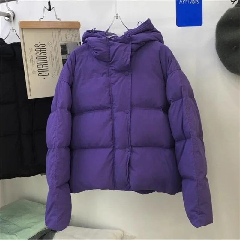 New Style Winter Women's Hooded Down Jackets Hot Selling Basics Versatile Korean Style Warm Cozy Casual Windproof Pockets Coat