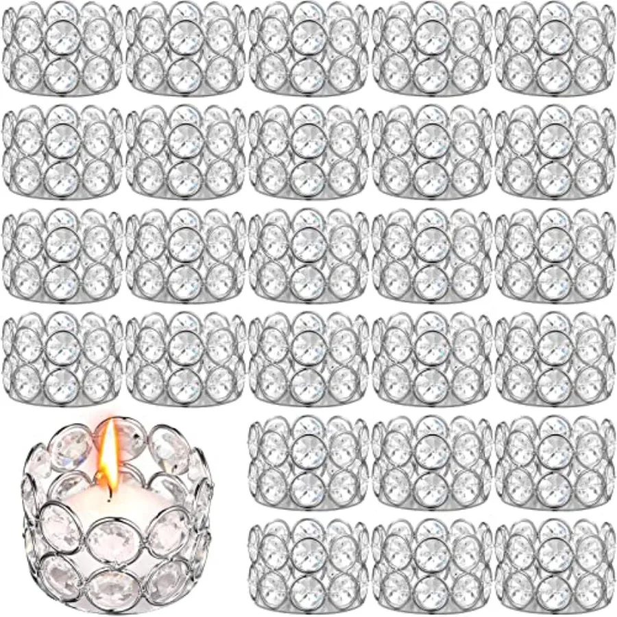 

Pieces Crystal Tealight Candle Holders Bulk Votive Candle Holder Stands with Diamond Design for Table Centerpieces Wedding Part