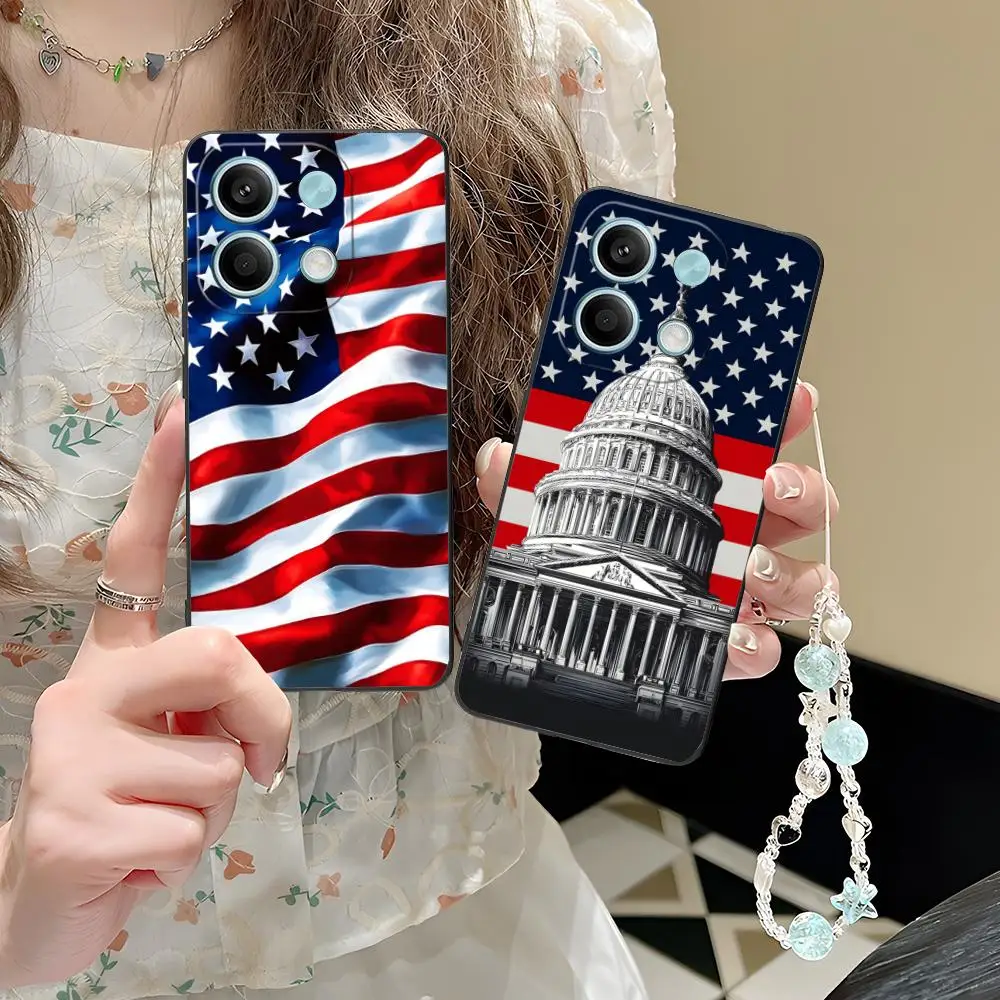 الولايات المتحدة الأمريكية أمريكا العلم المحمول قضية الهاتف الخليوي ل POCO F6 F5 F4 F3 F2 برو GT C40 اللون الطباعة الغطاء الواقي غطاء فاخر جميل #3