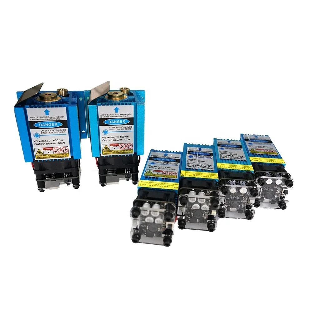 30W 51 มม.450nm แสงเลเซอร์สีฟ้าโฟกัสคงที่ DIY แกะสลักเครื่องแกะสลักแกะสลักอุปกรณ์เสริม DIY เครื่องมือเลเซอร์โมดูลหัว