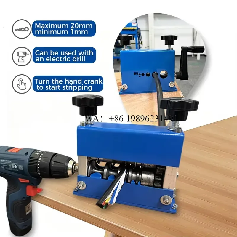 Wmwmnu for 0.2-20mm Stripping Range Hand Crank Cable Stripping Manual Cable Stripping with 12 Channels and 5