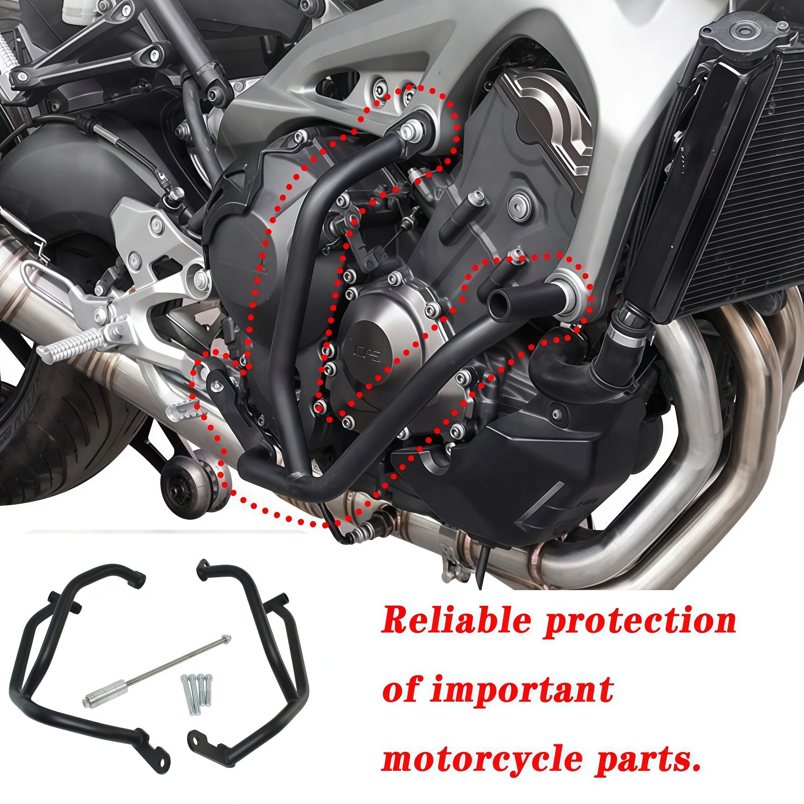 

For Yamaha MT-09 XSR900 MT09 Tracer FJ-09 FZ-09 2015-2020 Motorcycle Bumper Frame Crash Bar Engine Guard Side Tank Protector