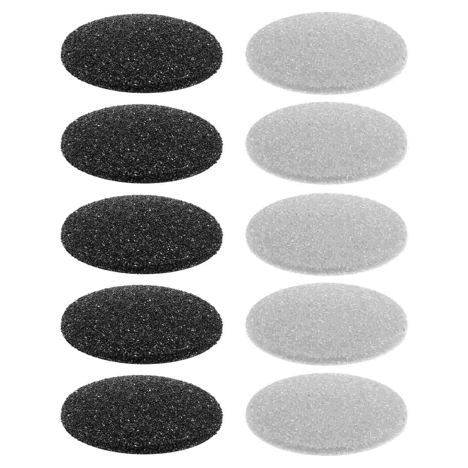 10pcs Foot Replacement Heads Black Grey Electric Callus Remover Pedicure Supplies Reusable Water Washable Quick