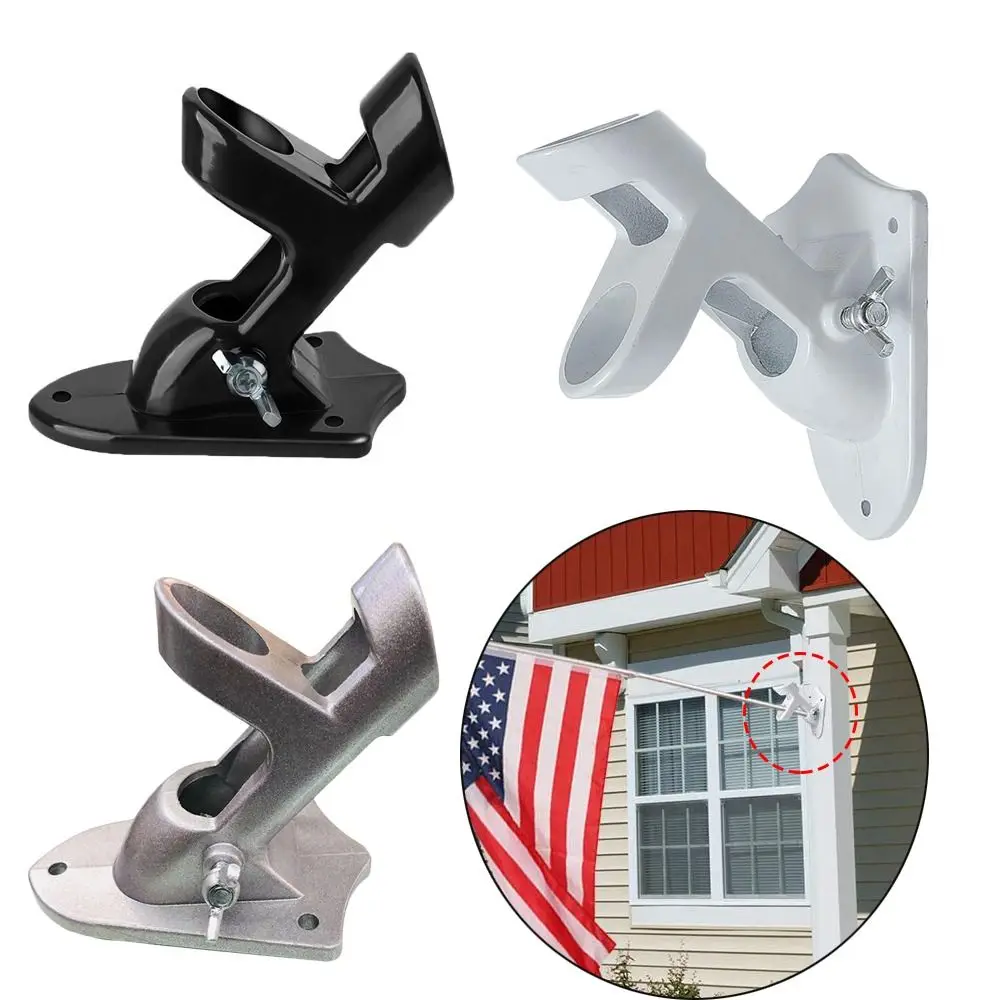 Wall Mounting Flag Pole Holder Metal  Windsock Pole Holder Portable Practical Flagpole Bracket Flagpole Mounting Base