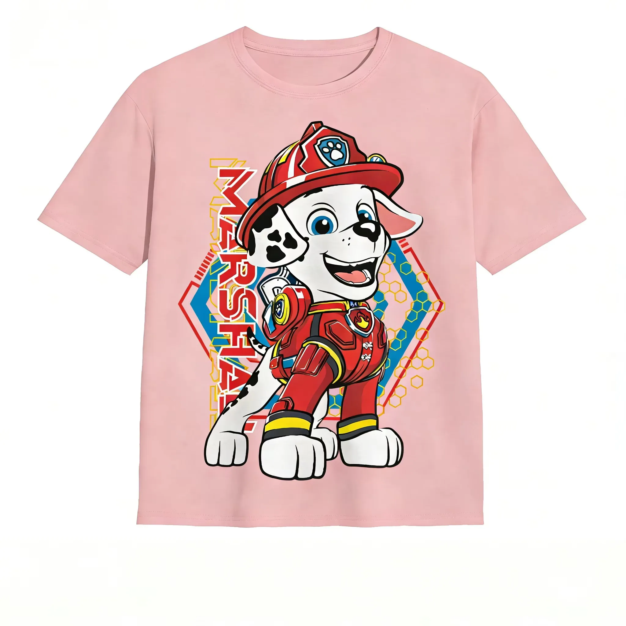 Paw Patrol Kids Cotton T Shirt Boys Girls Casual Short Sleeve Top Graphic Print Puppy Dog Cartoon Character Summer Clothing