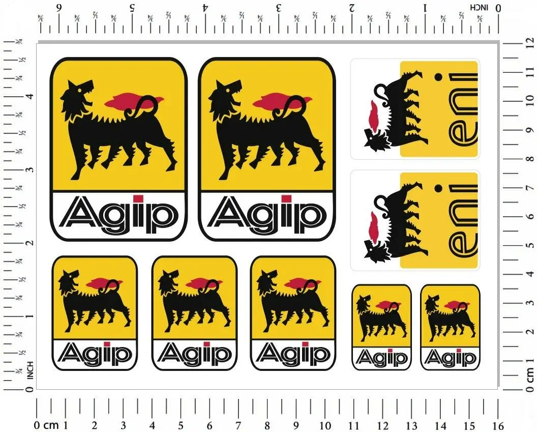 Pegatinas de motocicleta AGIP Eni, calcomanía de aceite para casco de bicicleta, gráficos laminados Aprilia para Suzuki, Honda, Kawasaki, Ducati,