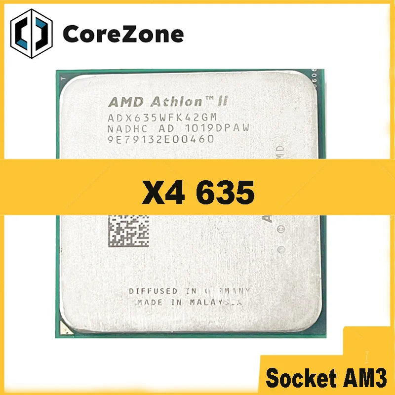 Athlon X4 635 3GHz Quad-Core CPU Processor ADX635WFK42GI 95W Socket AM3