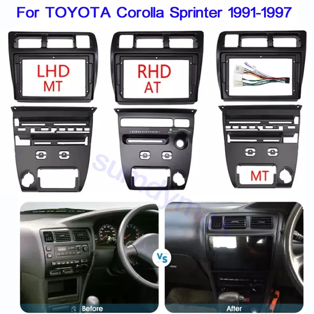 

9" 2din Car Radio Frame Kit For TOYOTA Corolla Sprinter 1991-1997 big screen 2 Din android Car Radio Fascia Frame