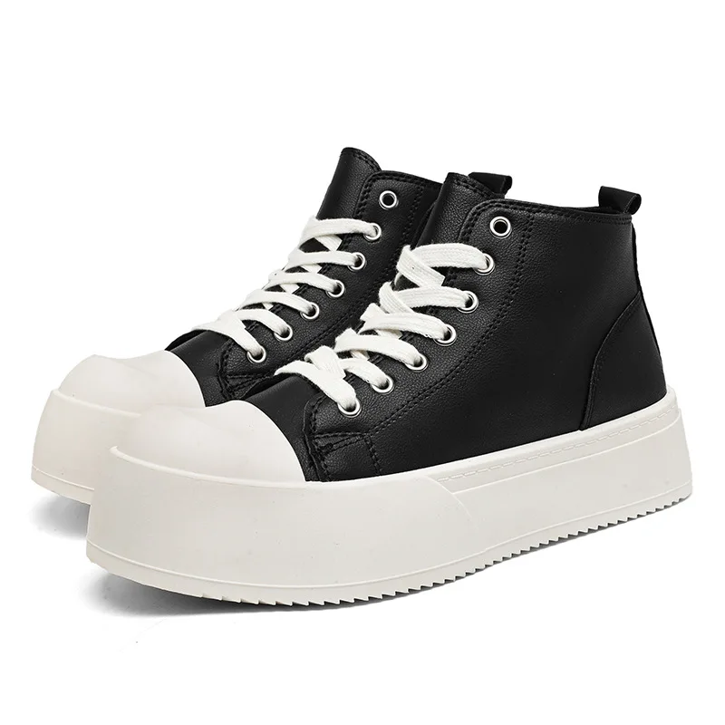 New Outdoor Footwear Men's Sneakers Women High Top Decked Thick Sole Increased Altitude Board Stylish Trendy Shoes Unisex