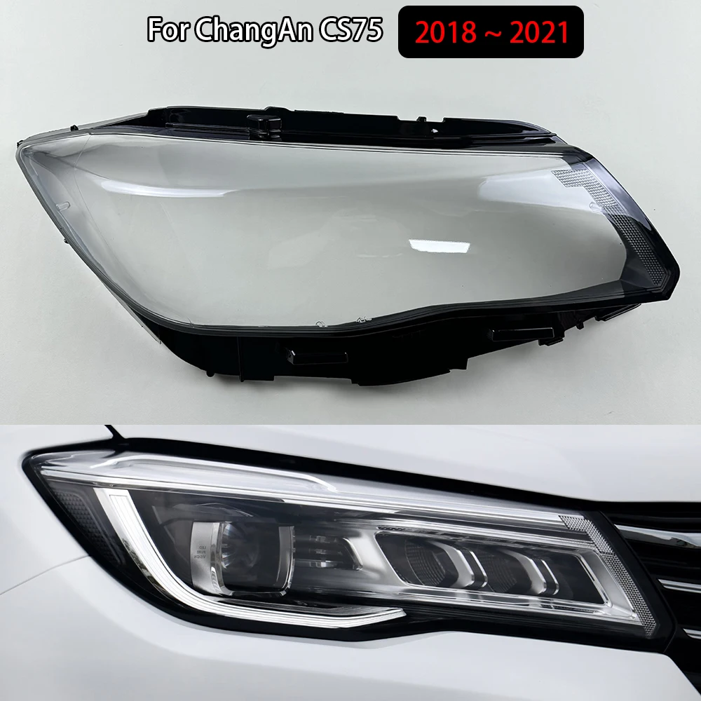 For ChangAn CS75 2018 2019 2020 2021 Front Headlight Cover Transparent Shade Lampshade Headlamp Shell Lens Plexiglass