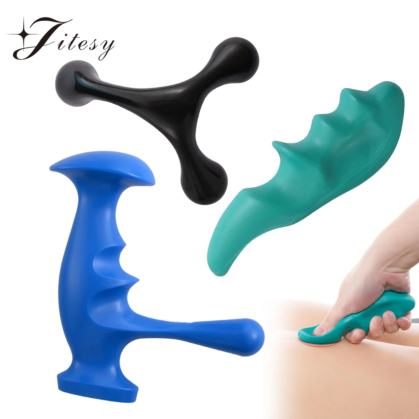 

3Pcs Body Deep Tissue Manual Massage Tool 3-in-1 Massage Set Trigger Point Acupuncture Stick Muscle Recovery&Stress Relief