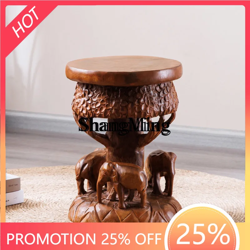 ZYY home high sense wood elephant stool creative home door shoes change stool flower stand flower stool wooden pier