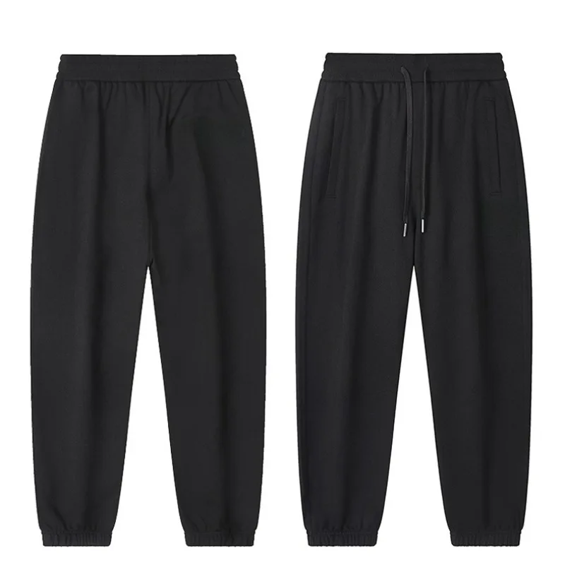 

Cotton casual sports pants for men loose knit sweatpants three color pants leg binding style