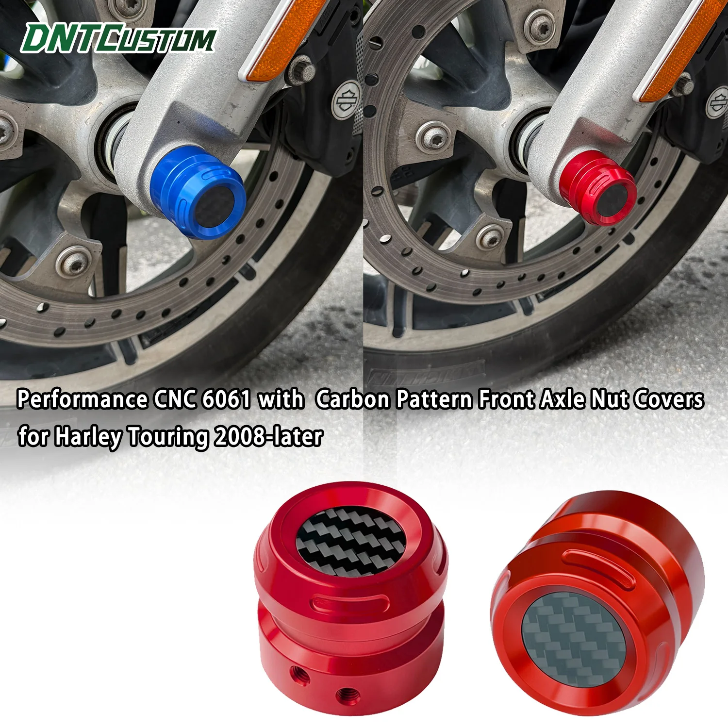 performance-cnc-6061-with-carbon-pattern-front-axle-nut-covers-protector-for-harley-touring-2008-later-and-trike-models