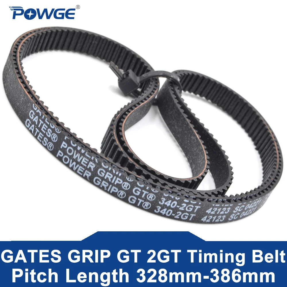 POWGE GATES 2GT Timing belt Lp=328 332 336 338 340 344 346 348 350 352 354 358 360 366 370 372 376 380 382 386 Width 3-15 Rubber