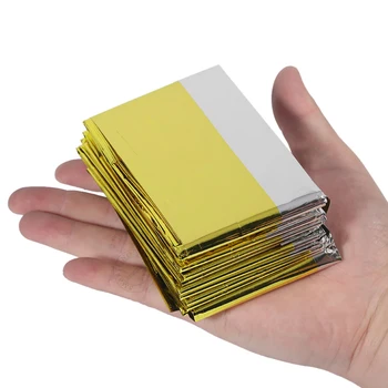 ฉุกเฉินกลางแจ้งผ้าห่มกู้ภัยเครื่องมือฉุกเฉิน Foil ผ้าห่มสำหรับเดินป่าตั้งแคมป์การล่าสัตว์ Windproof อุ่น Shelter