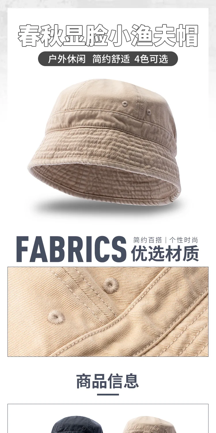 Eimerhut aus gewaschener Baumwolle mit kurzer Krempe, Unisex, verstaubar, Sommer-Sonnenkappe zum Angeln, Wandern, Outdoor, Reisen, Strandschutz – Detail 1