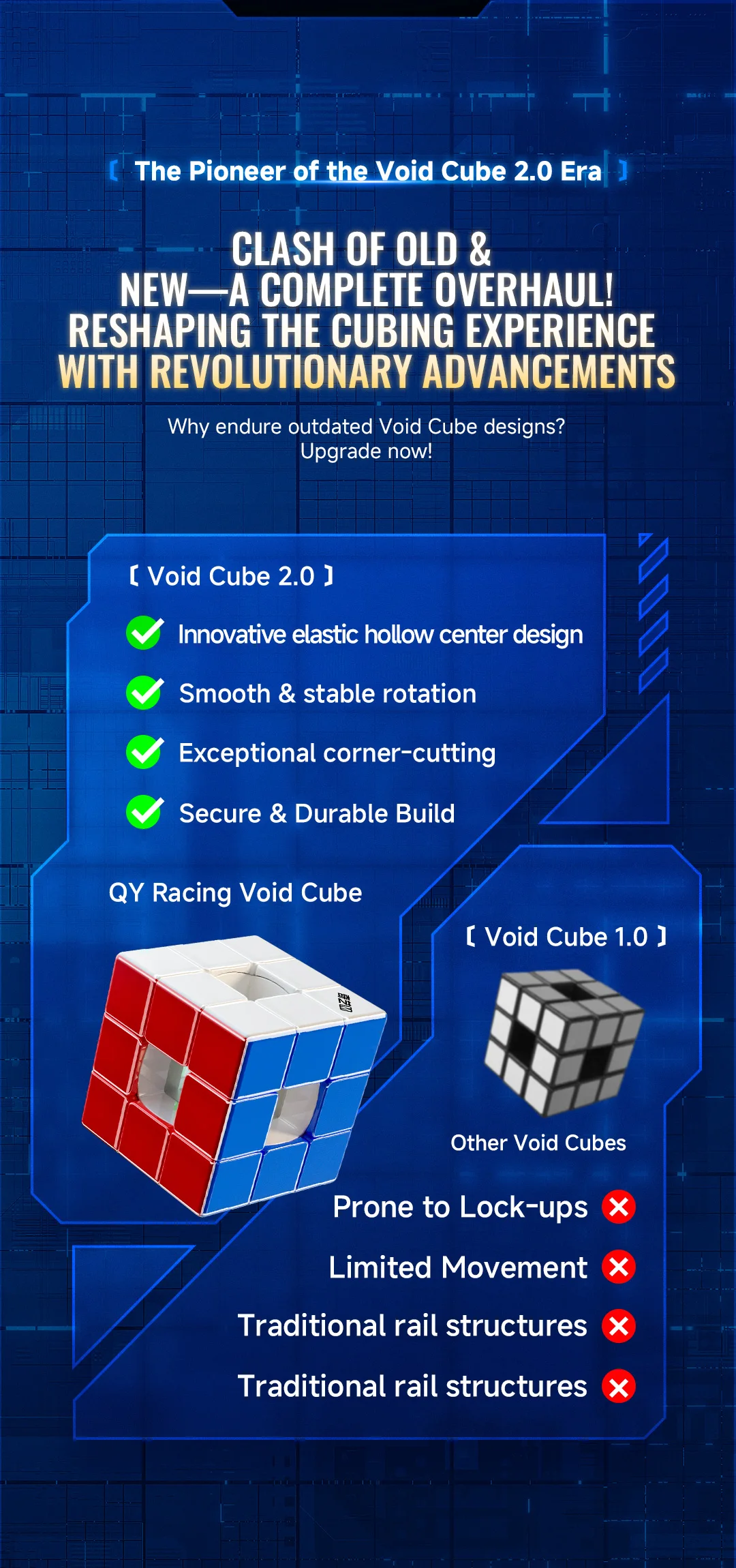 QiYi Magic Cube Speed Void Cube Hohl-Magnetischer UV-Puzzle M 3x3 Stressabbauendes Puzzlespiel Kinderspielzeug Geschenk – Detail 3